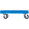 Rodillo de transporte Schäfer Shop Pure, Euronorm, hasta 300 kg, con borde de apilado, ruedas giratorias, L 610 x A 410 mm, HDPE &amp; TPU, azul claro RAL 5012