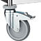 Roestvrijstalen serveerwagen, met 3 legborden, B 675 x D 445 mm, wielen massief rubber, verzinkte behuizing