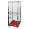 Rolcontainer 1600 met gesloten wanden - antidiefstal - kunststof rolplaat - 2 zijwandenvuurrood RAL 3000