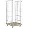 Rolcontainer, 2-zijdig, kunststof vloerplaat, 724 x 815 x 1660 mm, grijs (RAL 7032)