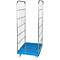 Rolcontainer, 2-zijdig, kunststof vloerplaat, 724 x 815 x 1850 mm, blauw (RAL 5012)
