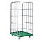 Rolcontainer, 3-zijdig, kunststof vloerplaat, 724 x 815 x 1850 mm, groen (RAL 6024)
