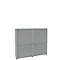 Roldeurkast, 4 ordnerhoogten, 2-delig, met middenwand, B 1800 mm, lichtgrijs