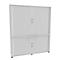Roldeurkast, 5 ordnerhoogten, 2-delig, met middenwand, B 1600 mm, wit