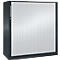 Roldeurkast ASISTO C 3000, 3 ordnerhoogten, B 1200 mm, antraciet/aluminium zilver