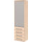Roldeurkast BARI, 6 ordnerhoogten, 4 schuifladen, 3 legborden, afsluitbaar, B 600 x D 430 x H 2174 mm, esdoornpatroon