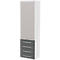 Roldeurkast BARI, 6 ordnerhoogten, 4 schuifladen, 3 legborden, afsluitbaar, B 600 x D 430 x H 2174 mm, wit/antraciet