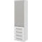 Roldeurkast BARI, 6 ordnerhoogten, 4 schuifladen, 3 legborden, afsluitbaar, B 600 x D 430 x H 2174 mm, wit