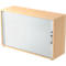 Roldeurkast TARVIS, 2 ordnerhoogten, B 1200 x D 400 x H 825 mm, afsluitbaar & stapelbaar, esdoornpatroon/aluminium zilver