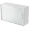 Roldeurkast ULM, 2 ordnerhoogten, roldeuren aluminium zilver, B 1200 x D 400 x H 748 mm, lichtgrijs