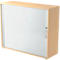Roldeurkast ULM, 3 ordnerhoogten, roldeuren aluminium zilver, B 1200 x D 400 x H 1100 mm, esdoornpatroon