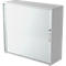 Roldeurkast ULM, 3 ordnerhoogten, roldeuren aluminium zilver, B 1200 x D 400 x H 1100 mm, lichtgrijs