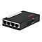 Schwarzer Roline Netzwerk-Switch mit 8 Ports vor weißem Hintergrund.