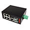 Schwarzer 5-Port Industrial-Ethernet-Switch von Roline mit RJ45-Anschlüssen und grünen Status-LEDs.