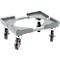 Gray furniture dolly with four wheels.