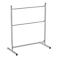 Freestanding metal clothes rail with two bars for hanging.