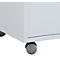 Rollcontainer, 1 Schubfach & 1 Türfach, B 450 x T 380 x H 540 mm, Spanplatte weiss mit Holzstruktur-Nachbildung