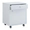 Rollcontainer, 1 Schubfach & 1 Türfach, B 450 x T 380 x H 540 mm, Spanplatte weiss mit Holzstruktur-Nachbildung
