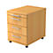 Rollcontainer, 1 Utensilienauszug, 3 Schubladen, B 428 x T 560 x H 590 mm, Buche-Dekor