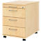 Rollcontainer 1233 Breno, 3 Schübe & 1 Utensilienauszug, abschließbar, B 428 x T 580 x H 590 mm, Ahorn-Dekor