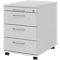 Rollcontainer 1233 Breno, 3 Schübe & 1 Utensilienauszug, abschließbar, B 428 x T 580 x H 590 mm, lichtgrau