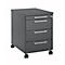 Rollcontainer 1333, 3 Schübe & 1 Utensilienauszug, abschließbar, eckige Griffe, Holz/Stahl/Kunststoff, B 434 x T 600 x H 613 mm, graphit