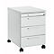 Rollcontainer 1333, 3 Schübe & 1 Utensilienauszug, abschliessbar, eckige Griffe, Holz/Stahl/Kunststoff, B 434 x T 600 x H 613 mm, lichtgrau