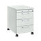 Rollcontainer 1333, 3 Schübe & 1 Utensilienauszug, abschliessbar, runde Griffe, Holz/Stahl/Kunststoff, B 434 x T 600 x H 613 mm, lichtgrau