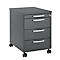 Rollcontainer 1333, 3 Schübe & 1 Utensilienauszug, abschließbar, runde Griffe, Holz/Stahl/Kunststoff, B 434 x T 800 x H 613 mm, graphit
