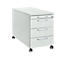 Rollcontainer 1333, 3 Schübe & 1 Utensilienauszug, abschließbar, runde Griffe, Holz/Stahl/Kunststoff, B 434 x T 800 x H 613 mm, lichtgrau