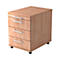 Rollcontainer, 3 Schübe, Nussbaum-Dekor
