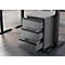 Rollcontainer Aalborg, 3 Schubladen, je 10 kg Traglast, Teilauszug, Metallgriff, feststellbar, B 400 x T 500 x H 630 mm, graphit