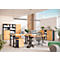 Rollcontainer Agenda Home, 4 Schubladen, B 420 x T 490 x H 610 mm, Graphit/Eiche
