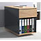 Rollcontainer Dalosa, 1 griffloser Schub & 1 Fach, B 390 x T 700 x H 550 mm, Holz, anthrazit/Honig-Eiche