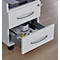 Rollcontainer, ideal für das Homeoffice, 2 Schübe mit Griffen, Ablagefach, Zentralverschluss, inkl. 2 Kippschlüssel, B 409 x T 459 x H 507 mm, weiß