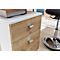 Rollcontainer Lioni, ideal für das Homeoffice, aus Holz, 3 Schübe, Steggriffe, B 400 x T 490 x H 570, weiß/Eiche-Navarra
