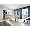 Rollcontainer Lioni, ideal für das Homeoffice, aus Holz, 3 Schübe, Steggriffe, B 400 x T 490 x H 570, weiß/Eiche-Navarra