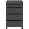 Rollcontainer Porto, 4 Schubladen inkl. Utensilienfach, B 420 x T 600 x H 630 mm, graphit
