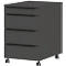 Rollcontainer Porto, 4 Schubladen inkl. Utensilienfach, B 420 x T 600 x H 630 mm, graphit