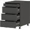 Rollcontainer Porto, 4 Schubladen inkl. Utensilienfach, B 420 x T 600 x H 630 mm, graphit