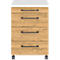 Rollcontainer Profi 2.0, 3 Schuladen, 1 Utensilienauszug, B 420 x T 490 x H 610 mm, Grandson-Eiche/weiß