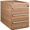 Rollcontainer QUANDOS BOX, 1 + 3 Schübe, B 430 x T 800 x H 570 mm, Kirsche Romana