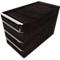 Rollcontainer QUANDOS BOX, 1 + 3 Schübe, B 430 x T 800 x H 570 mm, Mooreiche
