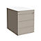 Rollcontainer SOLUS PLAY, 1 + 3 Schübe, grifflos, B 430 x T 600 x H 562 mm, Stone grey