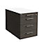 Rollcontainer SOLUS PLAY, 1 + 3 Schübe, mit Griff, B 430 x T 777 x H 562 mm, Mooreiche