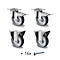 Rollen Set für Palettenbehälter Big Box FP-FBO1210 mit Volumen 680 l, 2x Lenkrollen mit Feststeller, 2x Bockrollen & Schrauben, ø 100 mm, TPE, grau