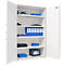 Rottner Armoire de bureau en acier Office 4 Premium, 818 l, porte battante, 4 tablettes, serrure électronique, L 1250 x P 520 x H 19151 mm, acier, gris clair RAL 7035