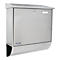 Rottner Boîte aux lettres Expo Inox, montage mural, porte-nom, rouleau de courrier, serrure à cylindre, 2 clés incluses, acier inoxydable, L 385 x P 120 x H 410 mm