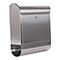 Rottner Boîte aux lettres Rondello, montage mural, ronde, rouleau de courrier/barre de support, serrure à cylindre, 2 clés, inox, L 385 x P 140 x H 435 mm