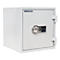 White safe with keypad, open door hinges and "BEST PRICE" logo.